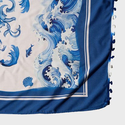 CA-RIO-CA REI NETUNO Canga de Praia- Brazilian Beach Towel (Sarong / Pareo)