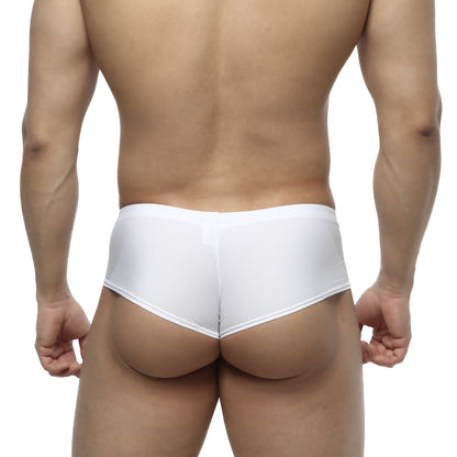 MetroMaleWear cheek white 2028-00 sleek white briefs with smooth satin-like finish and form-fitting design