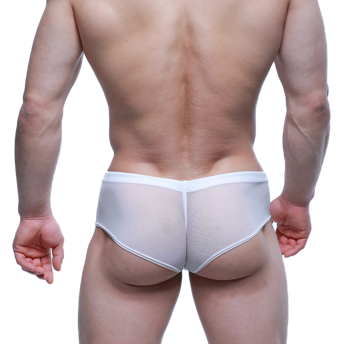 White mesh briefs metro malewear cheek 2028-69 featuring a smooth seamless design for comfortable wear