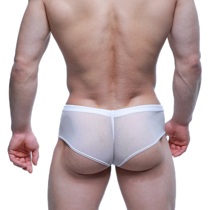 White mesh briefs metro malewear cheek 2028-69 featuring a smooth seamless design for comfortable wear