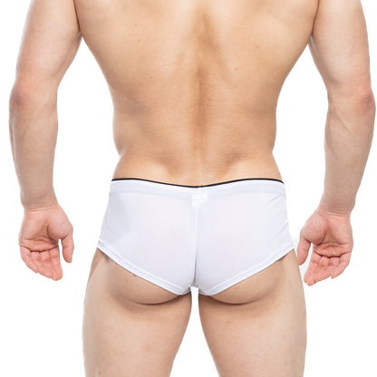 White mesh briefs with black elastic waistband from metromalewear cheek nacar 2028-78 for comfortable everyday wear