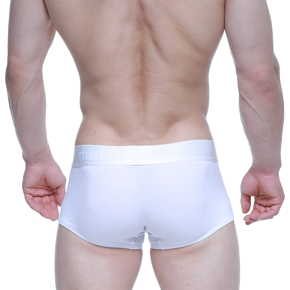 Metro malewear elemental boxer brief white 2029-00 men’s briefs with smooth fabric and elastic waistband branding