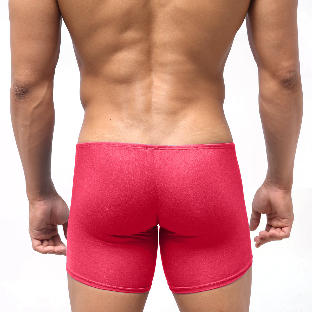 MetroMaleWear Minimo long boxer red 2034-12 men’s bright red form-fitting boxer briefs with smooth stretchy fabric