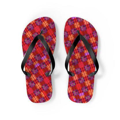 Maris Equi Men's Red Tartan Flip-Flops