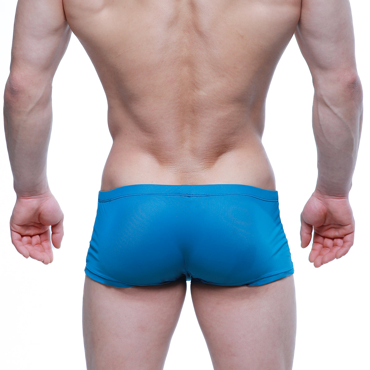 Bright blue metro malewear enhancement boxer petrol 2043-08 swim trunks with smooth stretchy fabric in form fitting design