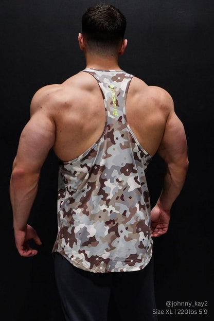 Jed North Men's Graphic Muscle Stringer - Khaki Camo