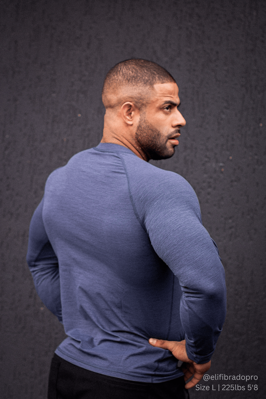 Jed North Men's Agile Long Sleeve Activewear Training Tee - Steel Blue