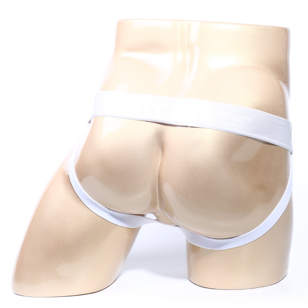 White elastic briefs with supportive contoured design from MetroMaleWear Santacruz jock strap 2101-00