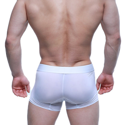 White form-fitting MetroMaleWear Maintenant boxer briefs with smooth stretchy fabric and minimalist design