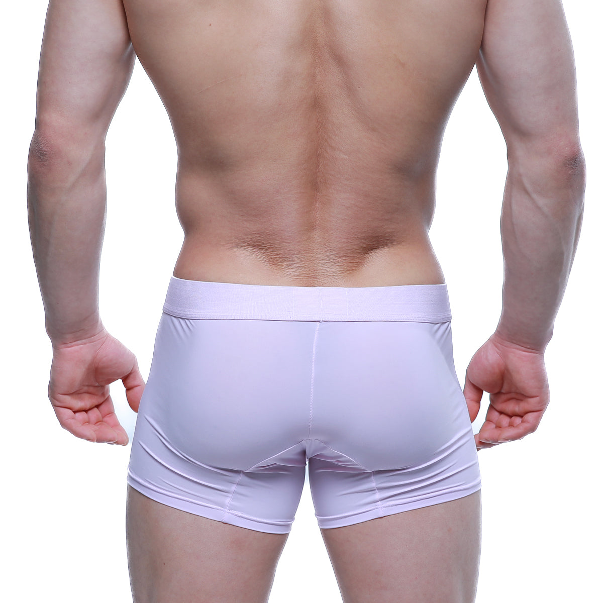 Light purple MetroMaleWear Maintenant boxer brief with smooth form-fitting fabric and wide elastic waistband