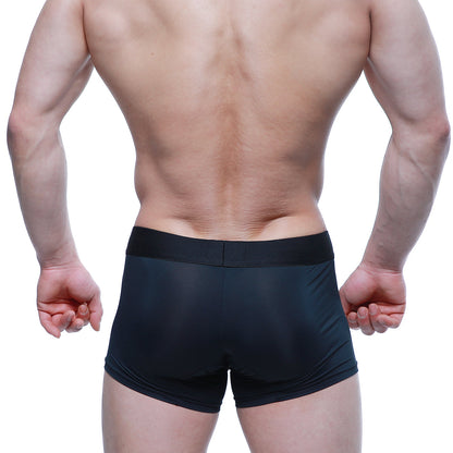 Metro male wear maintenant boxer brief intense 2122-21 black athletic briefs with smooth form-fitting fabric and solid waistband