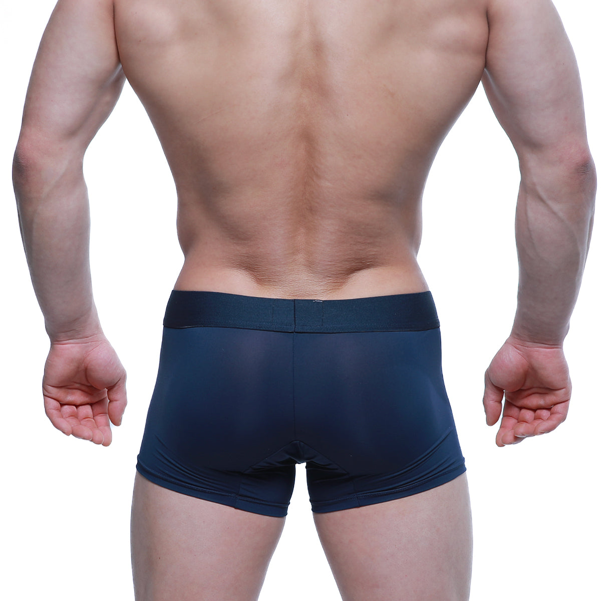 Navy blue athletic briefs with a solid waistband from metromalewear maintenant boxer brief dark blue 2122-28