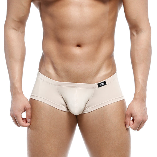 Beige men’s briefs MetroMaleWear Oscar Boxer 2125-04 with smooth form-fitting design and black logo waistband
