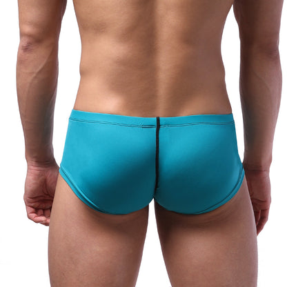 Turquois swim trunks with a black central seam from metromalewear oscar boxer green 2125-07 collection