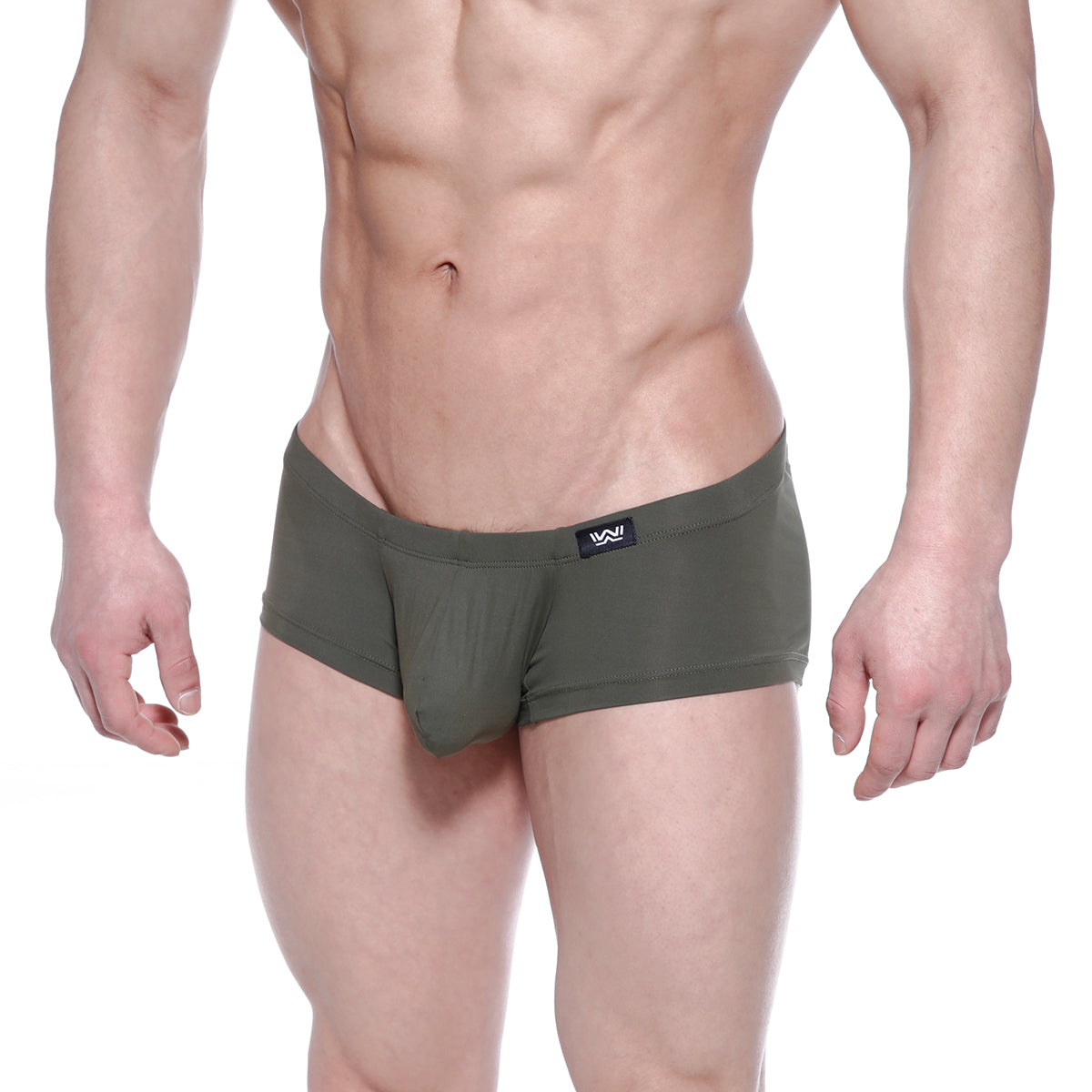 Olive green metro male wear oscar boxer khaki 2125-26 men’s briefs with black logo tag on waistband