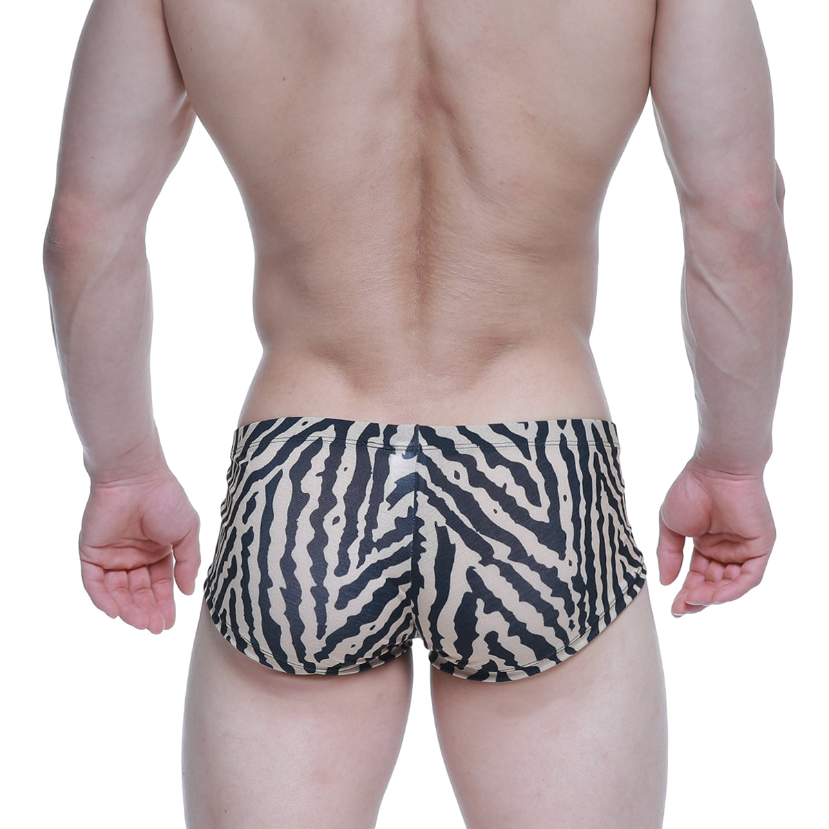 MetroMalewear leopard trunk 2125-69 black and white zebra-striped men’s swim trunks made from quick-dry fabric