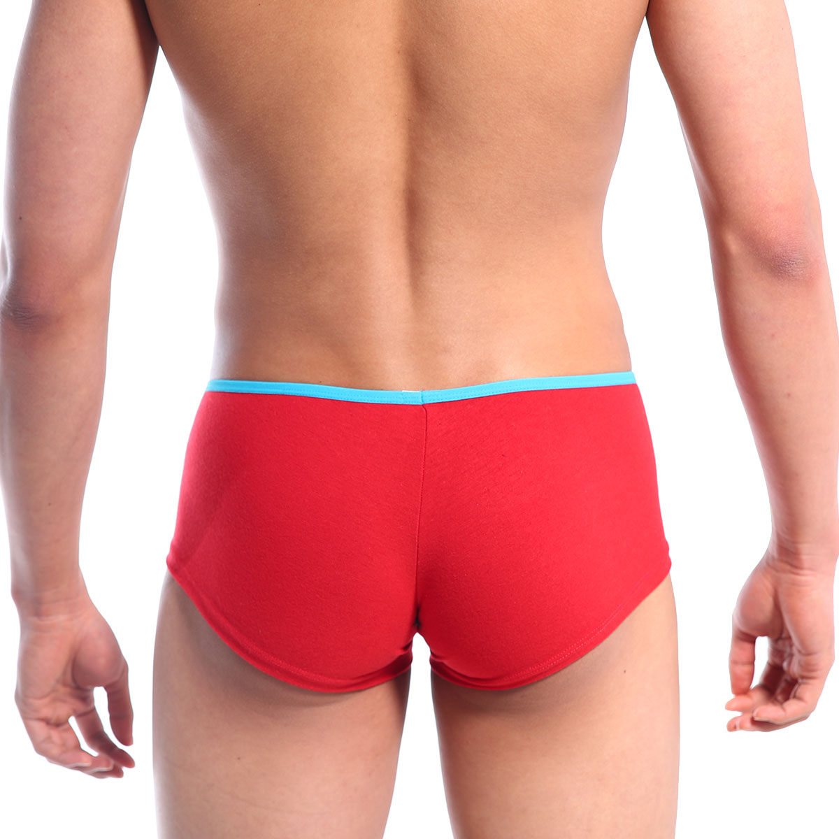 Red briefs with a light blue waistband from metromalewear vigor trunk crimson 2126-12 for comfortable daily wear