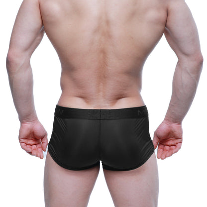 Black athletic briefs metro male wear hincapie trunk black 2129-20 with sleek form-fitting design and textured sides