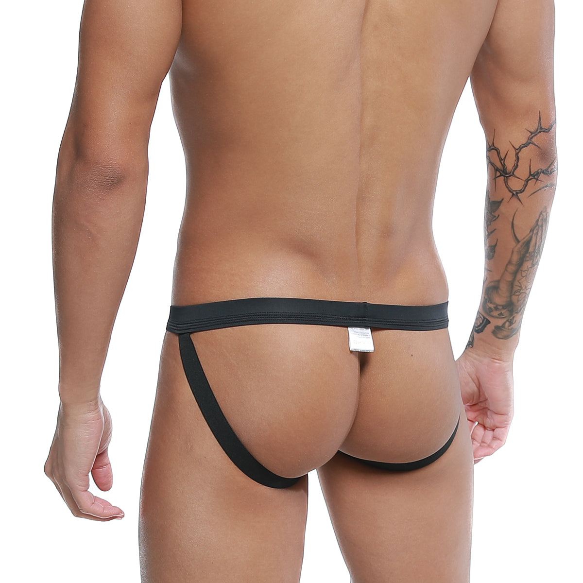 Black metroMalewear cannon jock strap 2201-20 with snug elastic waistband and form-fitting athletic design