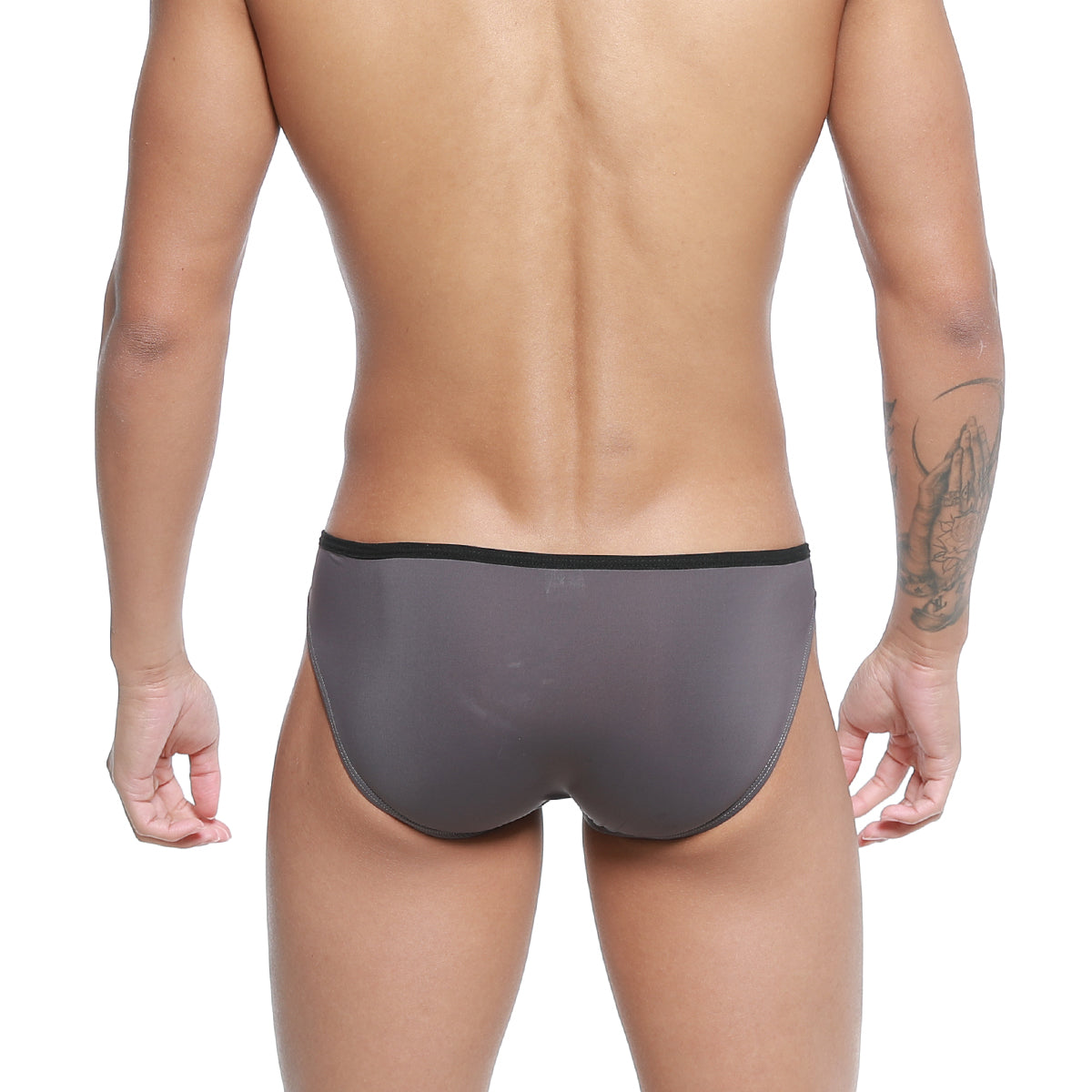 Gray briefs with black elastic waistband metroMalewear arc bikini charcoal 2206-11 for comfortable everyday wear