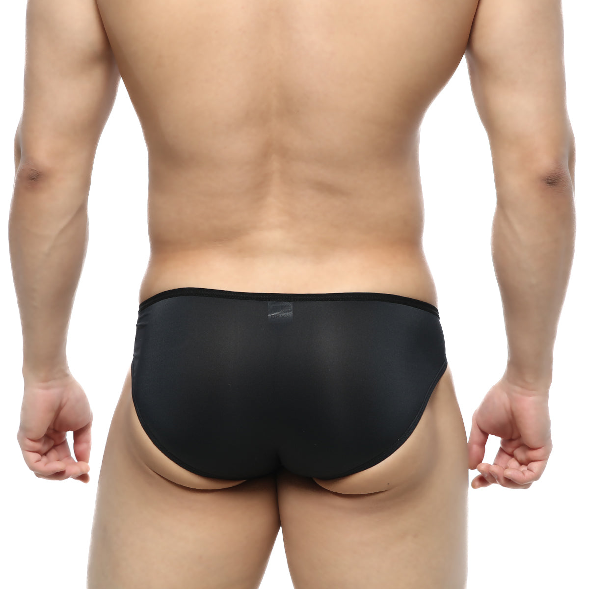 MetroMaleWear Over-Limit bikini noir 2206-20 black sheer briefs with smooth form-fitting design visible from front