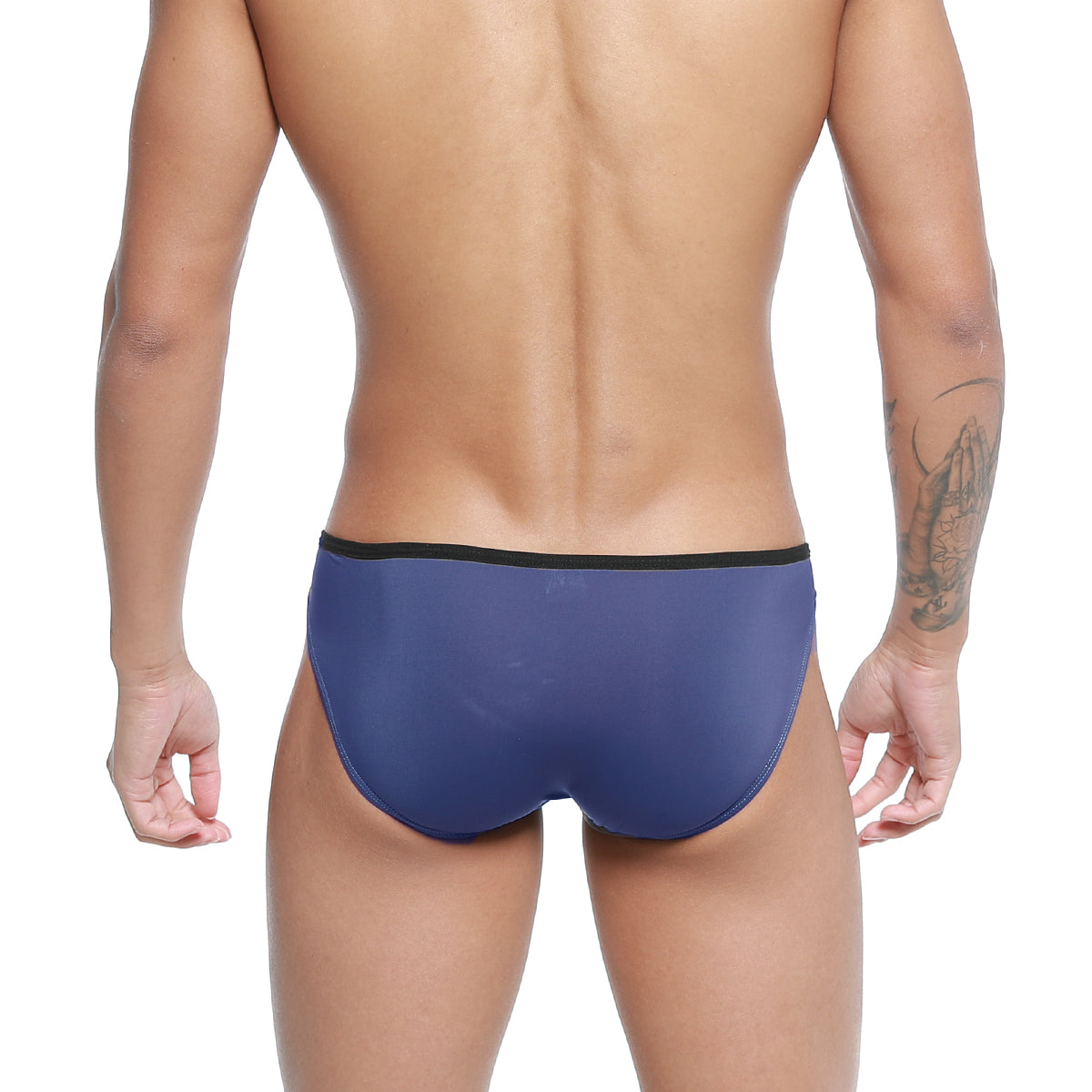 Navy blue metro malewear arc bikini briefs with black elastic waistband comfortable everyday wear
