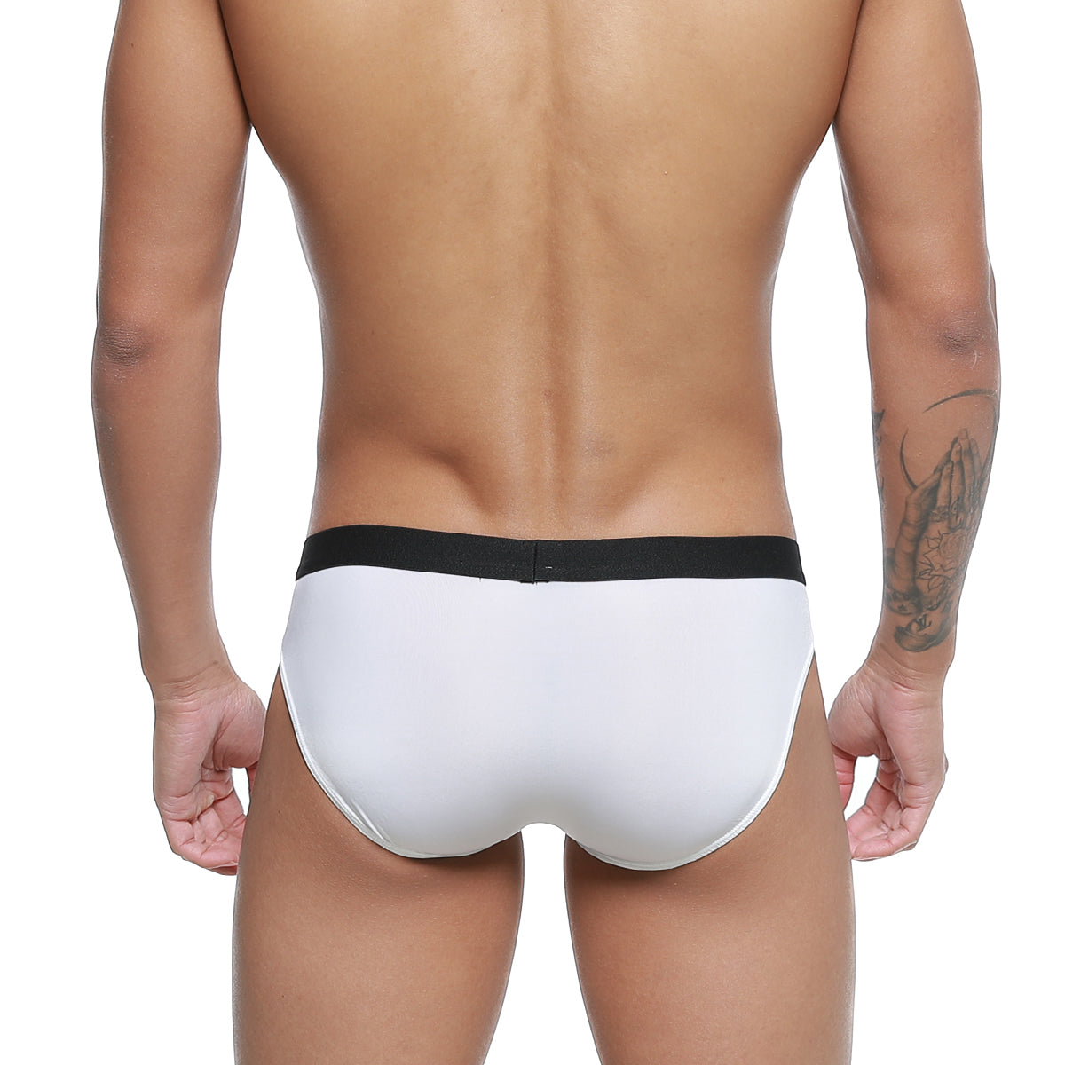 MetroMaleWear expose brief white 2207-00 white cotton briefs with a black elastic waistband for comfortable support