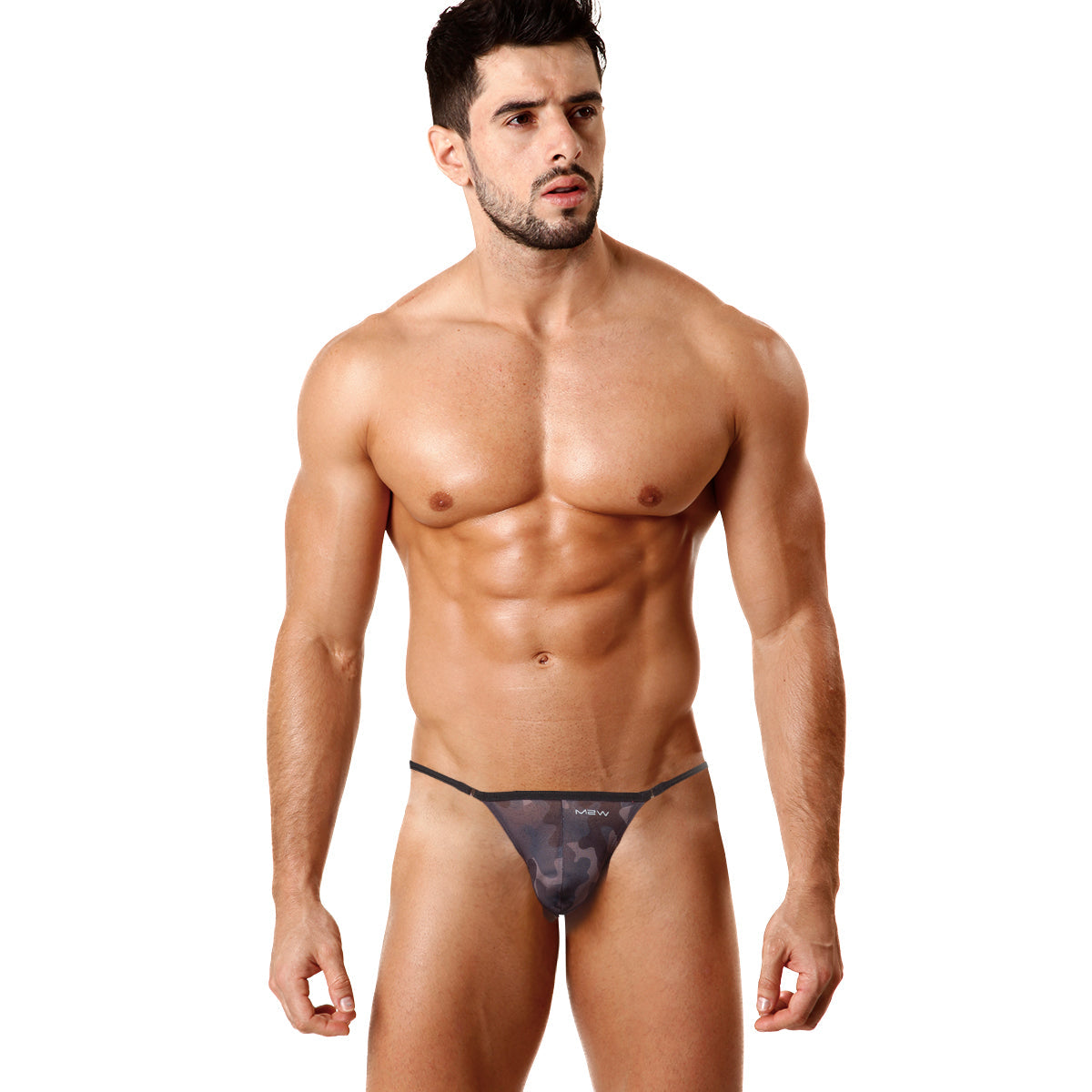 Metro male wear cobra string camo 2214-61 black and gray camouflage men’s thong with thin elastic waistband