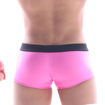 MetroMaleWear snap trunk pink 2223-02 bright pink form-fitting briefs with contrasting black elastic waistband