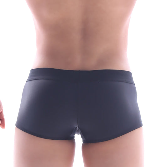 Black form-fitting briefs metroMalewear snap trunk black 2223-20 with smooth stretchy fabric and contoured waistband