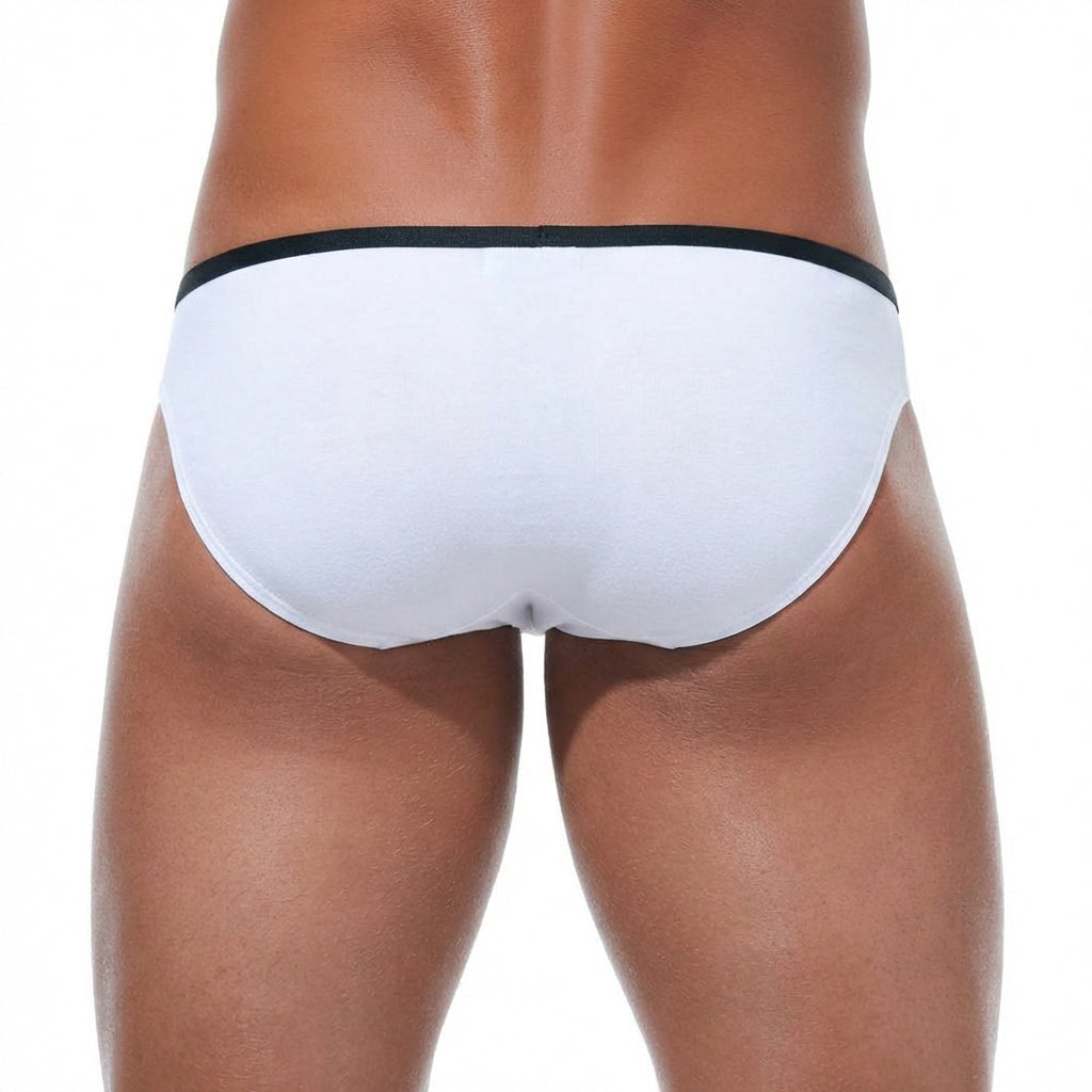 Metro malewear continente brief white 2226-00 white briefs with black waistband for comfortable everyday wear