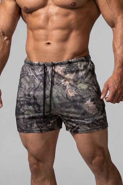 Jed North Men's Agile Bodybuilding 4'' Shorts w Zipper Pockets - Hunter Camo