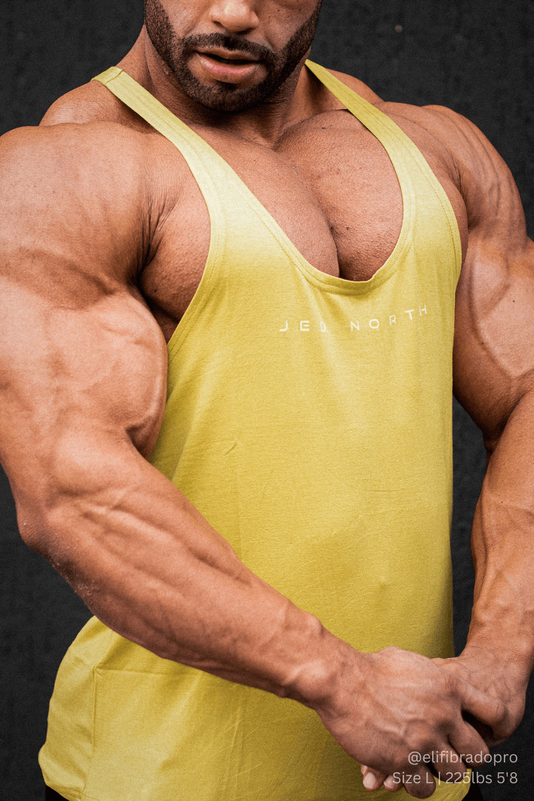 Jed North Men's Classic Bodybuilding Racerback Stringer - Mustard Yellow