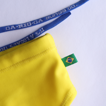 CA-RIO-CA Lemonade Yellow solid Men's Swimming Sunga - Beachwear for Men