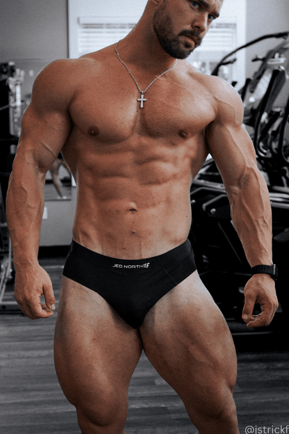 Jed North Men's Men's Athletic Seamless Briefs 2-Pack - Black & Gray