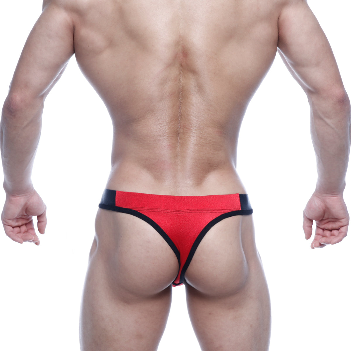 MetroMaleWear Basic thong red 2502-12 in red and black with snug form-fitting design front view