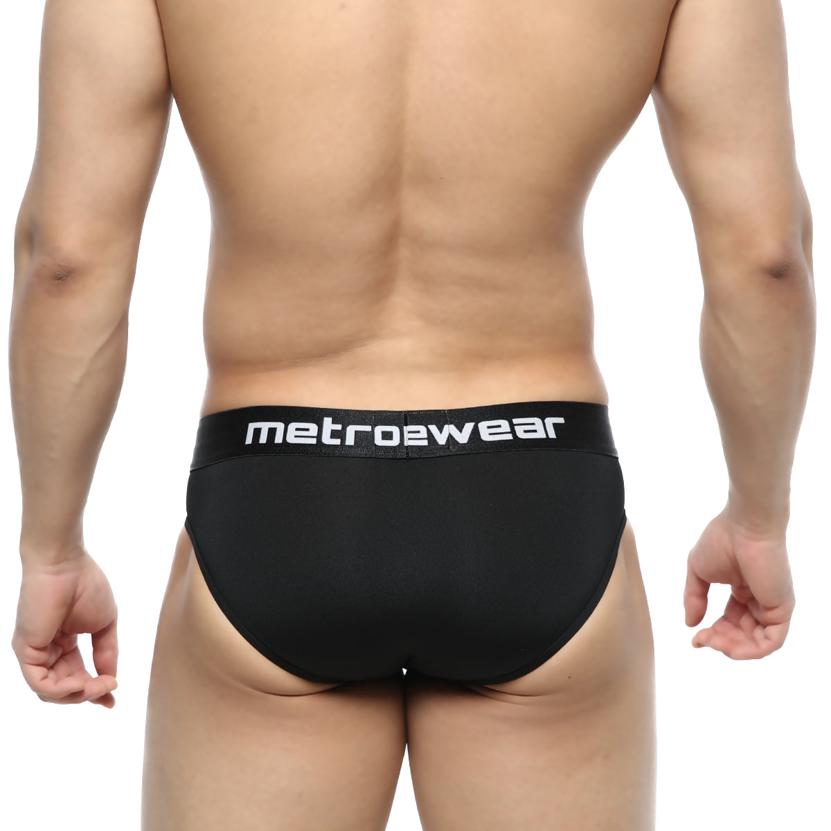 Black metrowear dolce brief 2506-20 with white logo waistband featuring comfortable metrowear fabric design