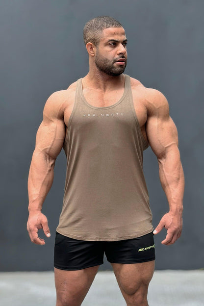 Jed North Men's Classic Bodybuilding Racerback Stringer - Olive