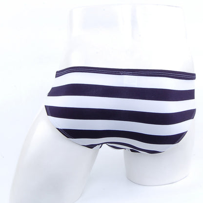 MetroMaleWear ventura brief stripe 2713-40 navy blue and white striped briefs with contrasting stitching