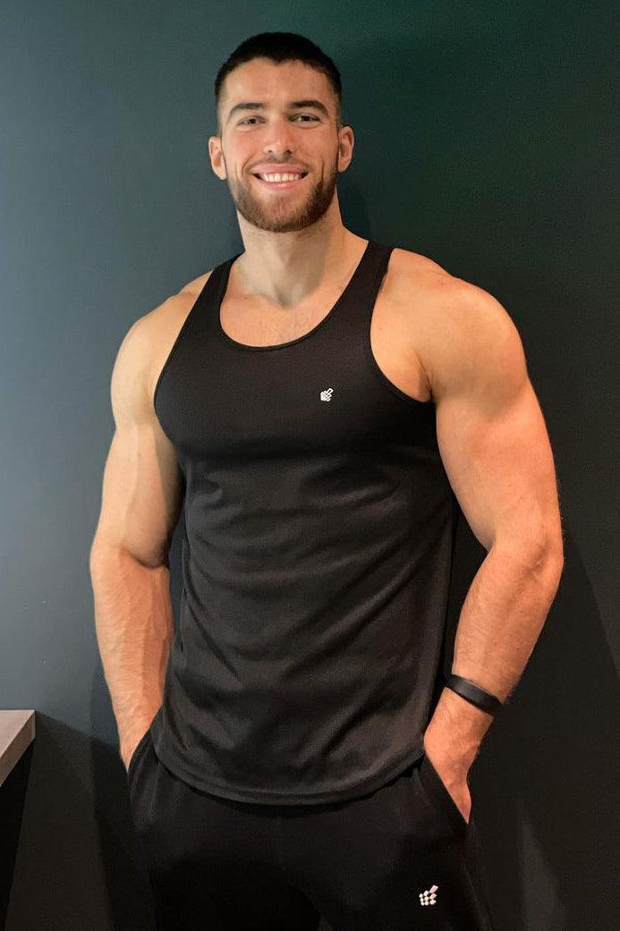 Jed North Men's Fast-Dry Bodybuilding Workout Stringer - Black