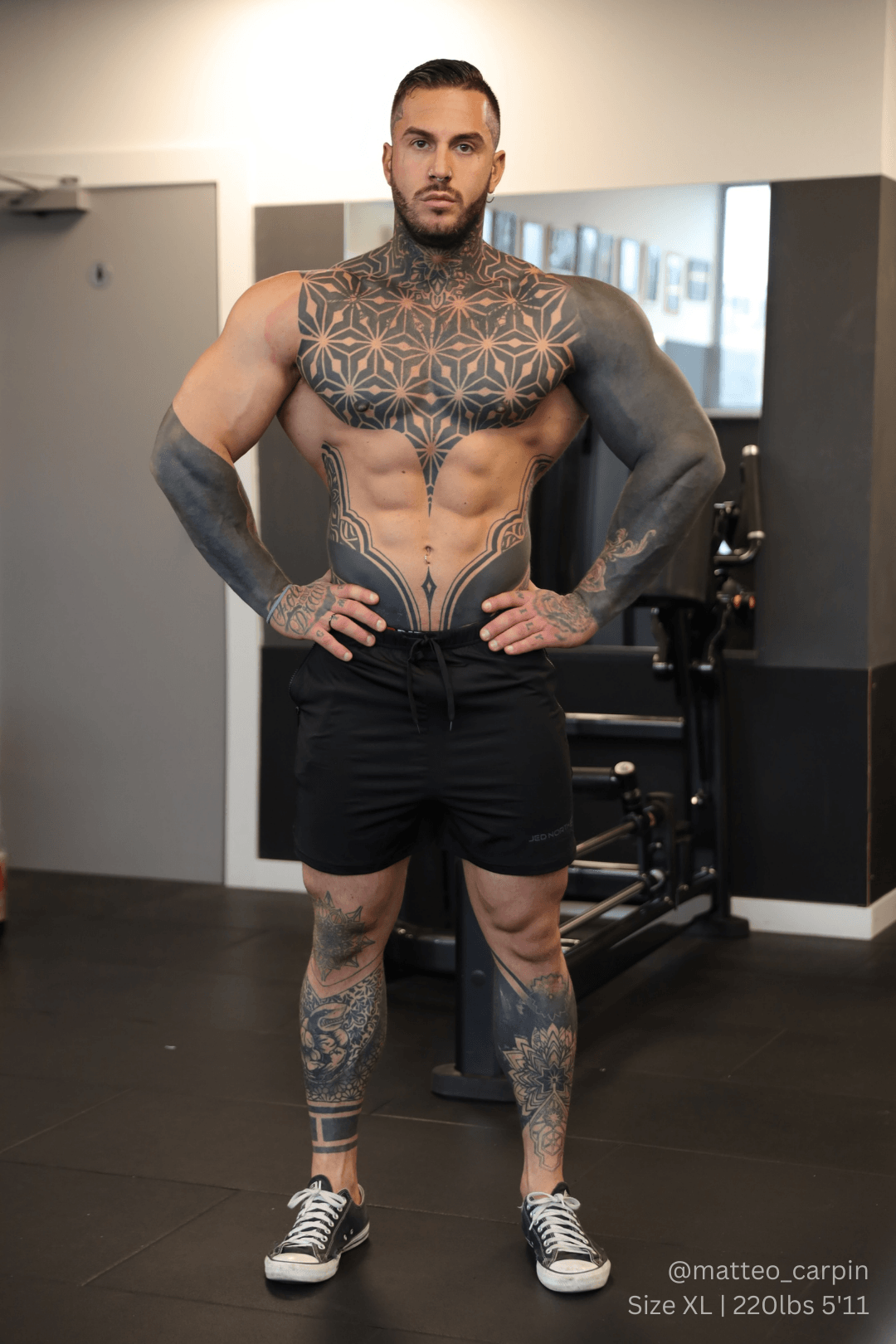 Jed North Men's Agile Bodybuilding 4'' Shorts w Zipper Pockets - Noir