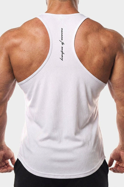 Jed North Men's Fast-Dry Bodybuilding Workout Stringer - White