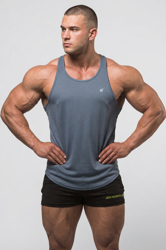 Jed North Men's Fast-Dry Bodybuilding Workout Stringer - Gray