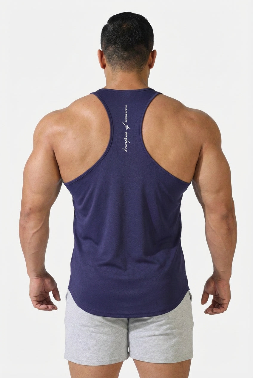 Jed North Men's Fast-Dry Bodybuilding Workout Stringer - Midnight Navy