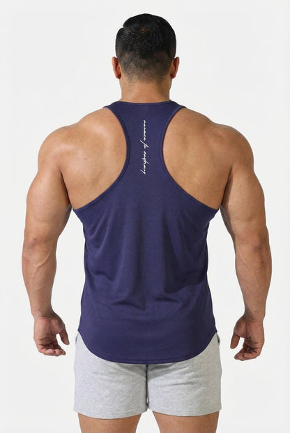 Jed North Men's Fast-Dry Bodybuilding Workout Stringer - Midnight Navy
