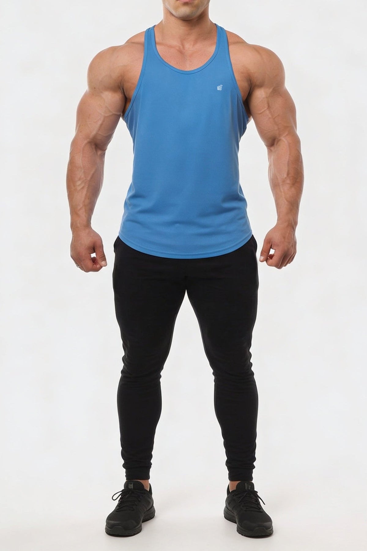 Jed North Men's Fast-Dry Bodybuilding Workout Stringer - Electric Blue
