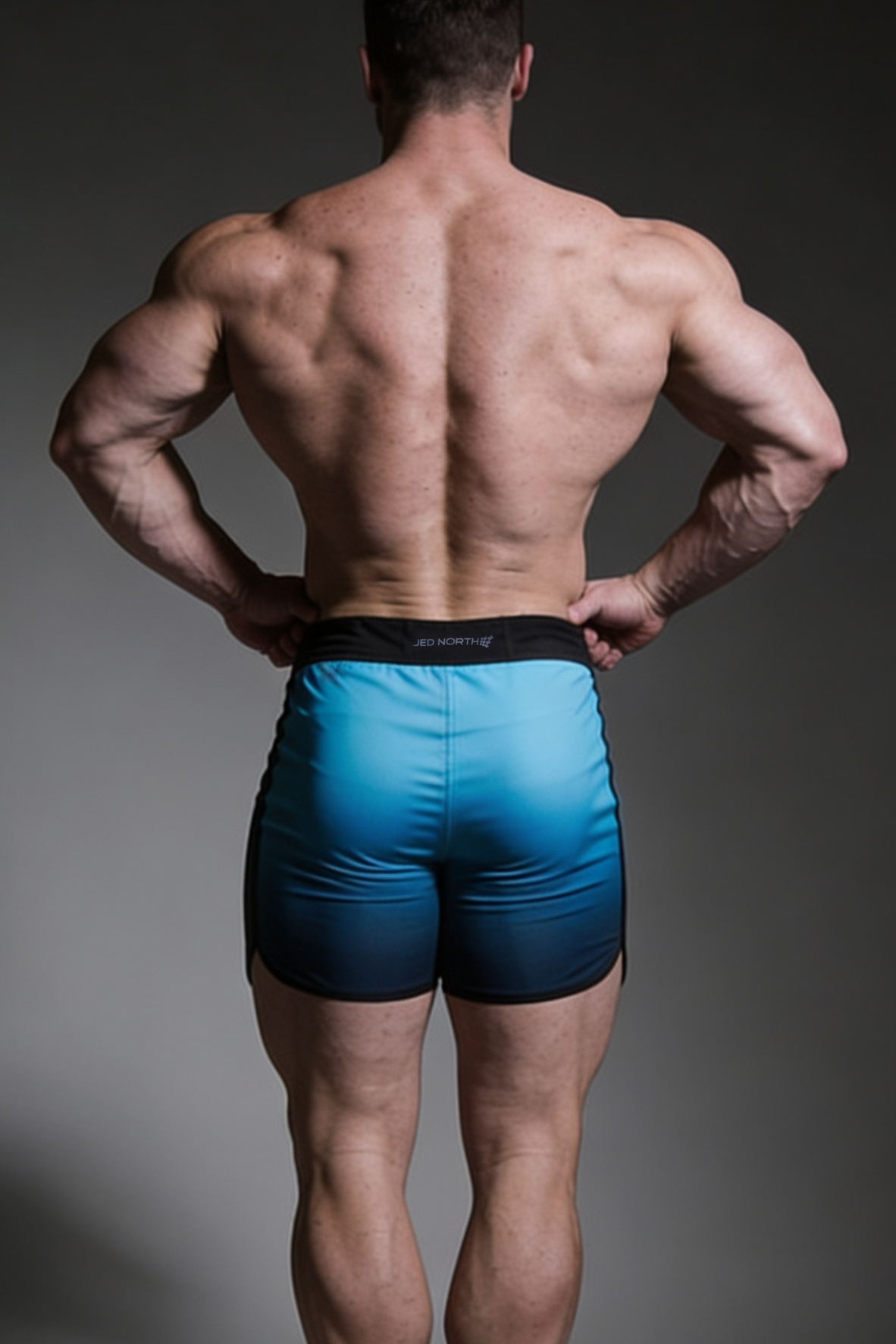 Jed North Men's Men's Physique Board Shorts  - 15" Athlete Cut - Teal Fade