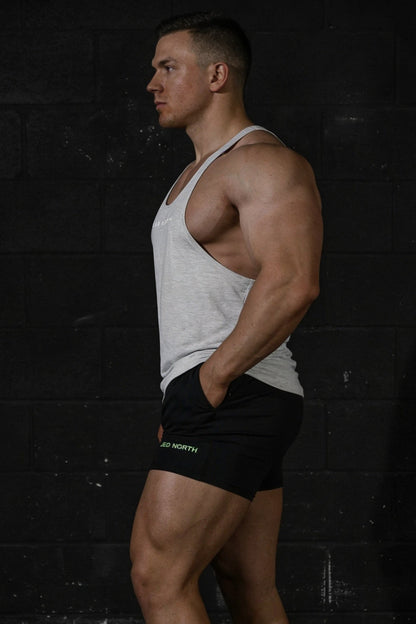 Jed North Men's Classic Bodybuilding Racerback Stringer - Light Gray