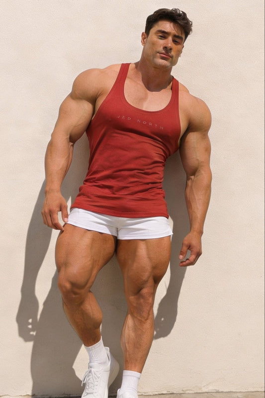 Jed North Men's Classic Bodybuilding Racerback Stringer - Maroon