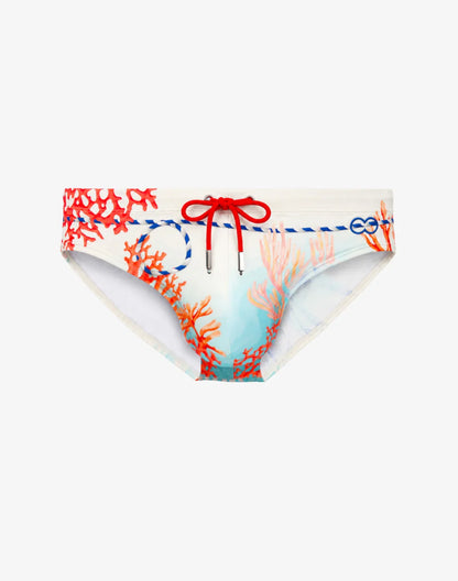 2EROS V10 Printed Swim Brief - Coralscape Blue